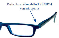 Dettaglio dell asta aperta degli occhiali da lettura Trendy4