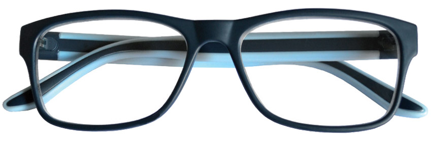 Thumbnail occhiali da lettura premontati mod. STREET DeLuxe Espressoocchiali blu scuro con aste azzurre con effetto gomma. Occhiali per leggere esclusivamente con presbiopia semplice. Gli occhiali da lettura sono distribuiti con una preziosa confezione protettiva in pvc, in tabaccheria, cartolibreria, area di servizio, supermercato G.D.O., colorificio, ferramenta.
