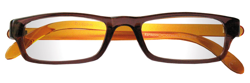 Foto degli occhiali da lettura da sole mod. Rainbow marrone - arancione di Espressoocchiali, occhiali premontati per presbiopia semplice in tabaccheria, cartolibreria, supermercato.