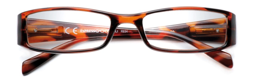 Foto degli occhiali da lettura premontati mod. Prestige3 tartaruga di Espressoocchiali. Occhiali per la presbiopia semplice in tabaccheria, cartolibreria, area di servizio, supermercato