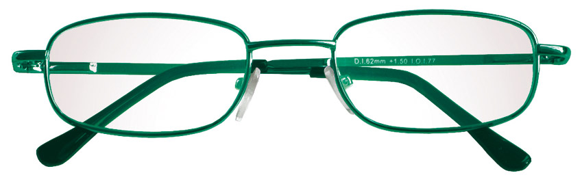Foto degli occhiali da lettura premontati mod. Classic colore verde di Espressoocchiali. Occhiali per presbiopia semplice in distribuzione nelle tabaccherie, cartolibrerie, aree di servizio, supermercati GDO