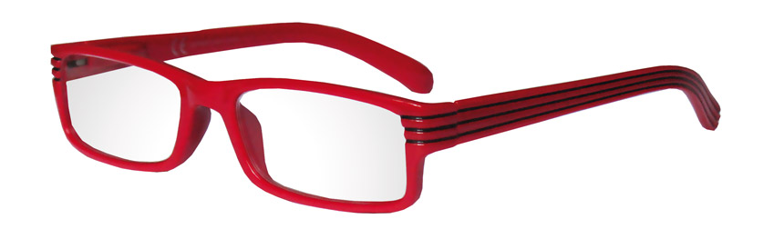 Foto degli occhiali da lettura premontati De Luxe mod.Luxus2 colore rosso aperti di Espressoocchiali. Occhiali per presbiopia semplice in distribuzione nelle tabaccherie, cartolibrerie, aree di servizio, supermercati GDO
