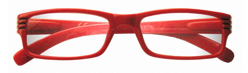 Foto degli occhiali da lettura premontati De Luxe mod.Luxus2 colore rosso di Espressoocchiali. Occhiali per presbiopia semplice in distribuzione nelle tabaccherie, cartolibrerie, aree di servizio, supermercati GDO