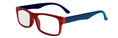 Thumbnail occhiali da lettura premontati DE LUXE mod. Multicolor Espressoocchiali colore rosso con aste blu - aperti