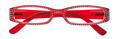 Thumbnail occhiali da lettura premontati DE LUXE mod. Strass2 Espressoocchiali colore rosso con le aste blu