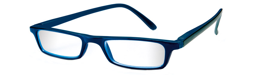 Foto degli occhiali da lettura premontati De Luxe mod.Trendy4 di colore blu aperti di Espressoocchiali. Occhiali per presbiopia semplice in distribuzione nelle tabaccherie, cartolibrerie, aree di servizio, supermercati GDO