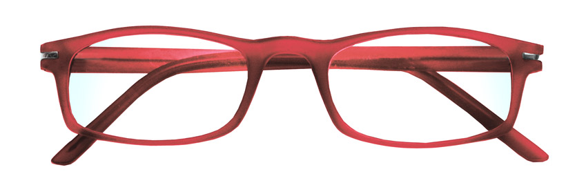 Foto degli occhiali da lettura premontati De Luxe mod.Velvet2 di colore rosso di Espressoocchiali. Occhiali per presbiopia semplice in distribuzione nelle tabaccherie, cartolibrerie, aree di servizio, supermercati GDO