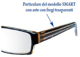 Gli occhiali da lettura Smart di Espressoocchiali hanno aste con fregi trasparenti