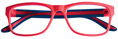 Thumbnail occhiali da lettura premontati mod. STREET DeLuxe Espressoocchiali Rosso con ampio campo visivo e le aste con bordi ad effetto gomma blu. Li puoi trovare nelle tabaccherie, cartolerie, colorifici, ferramenta, supermercati, GDO.