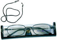 occhiali da lettura linea classic espressoocchiali  - astuccio rigido trasparente e cordoncino pe appendere gli occhiali coordinati con l'occhiale