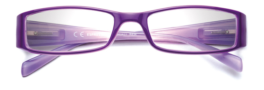 Foto degli occhiali da lettura premontati mod. Prestige2 viola scuro/viola chiaro di Espressoocchiali. Occhiali per la presbiopia semplice in tabaccheria, cartolibreria, area di servizio, supermercato