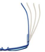 Foto di dettaglio delle aste con meccanismo flessibile a molla per gli occhiali da lettura Espressoocchiali