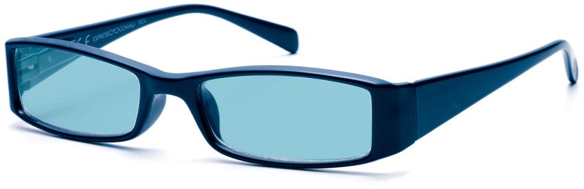 Foto degli occhiali da lettura da sole mod. Prestige Sun blu aperti di Espressoocchiali, occhiali premontati per presbiopia semplice in tabaccheria, cartolibreria, supermercato.