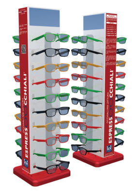 Espositore commerciale espressoocchiali per 20 occhiali da lettura . Fornitura prodotti per tabaccherie, grossisti, distributori