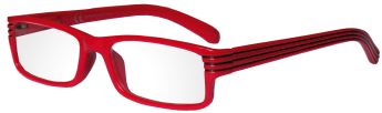 occhiali da lettura premontati per leggere linea Luxus colore rosso aperti, basso costo, qualità e design italiani. Richiedeteli in supermercati, aree di servizio, cartolerie e tabaccherie