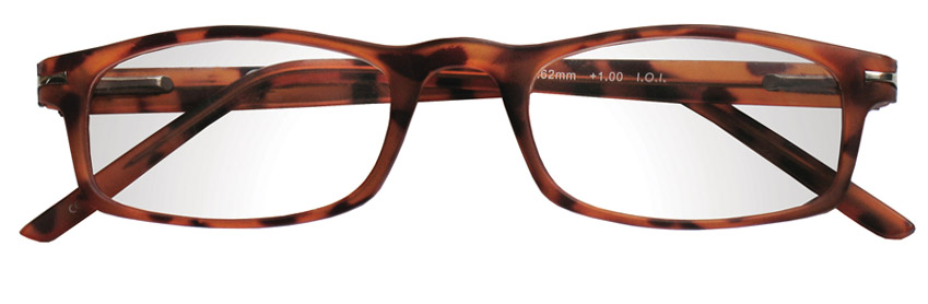 Foto degli occhiali da lettura mod. Velvet colore tartaruga opaco di Espressoocchiali, occhiali premontati da presbiopia semplice distribuiti in GDO, tabaccheria, cartolibreria, area di servizio