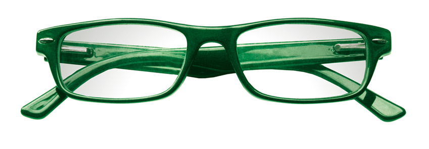 Foto degli occhiali da lettura premontati mod. Ray verdi di Espressoocchiali. Occhiali per la presbiopia semplice, li trovi in tabaccheria, cartolibreria, area di servizio, supermercato