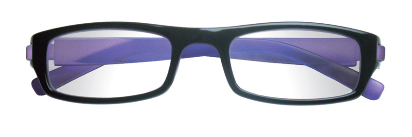 Foto degli occhiali da lettura premontati mod. Prince viola chiusi di Espressoocchiali. Occhiali per la presbiopia semplice in distribuzione in tabaccheria, cartolibreria, area di servizio, supermercato