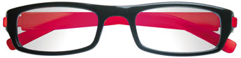 occhiali da lettura premontati per leggere linea Prince colore nero-rosso, low cost, qualità e design italiani. In vendita nei migliori supermercati, aree di servizio, cartolerie e tabaccherie